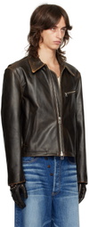 Tonywack Brown Cropped Leather Jacket