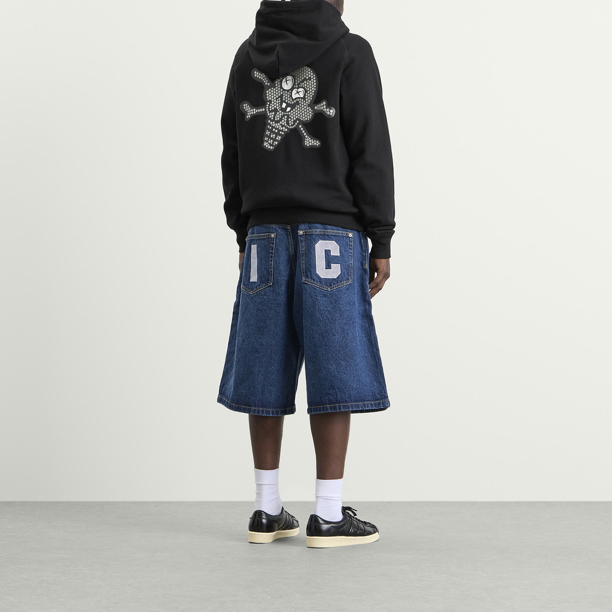ICECREAM Men's Glitter Running Dog Zip Through Hood in Black