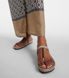 Brunello Cucinelli Embellished suede thong sandals