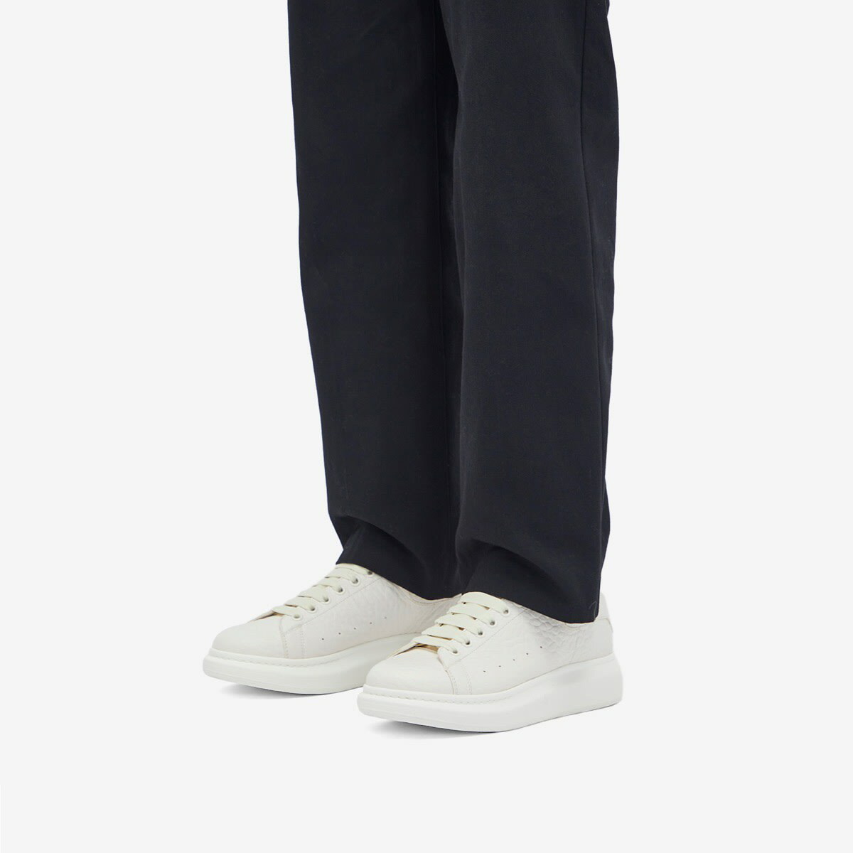 キャメル　180cm×30 Alexander McQueen Men's Dumbo Grain Oversized Sneaker in Off