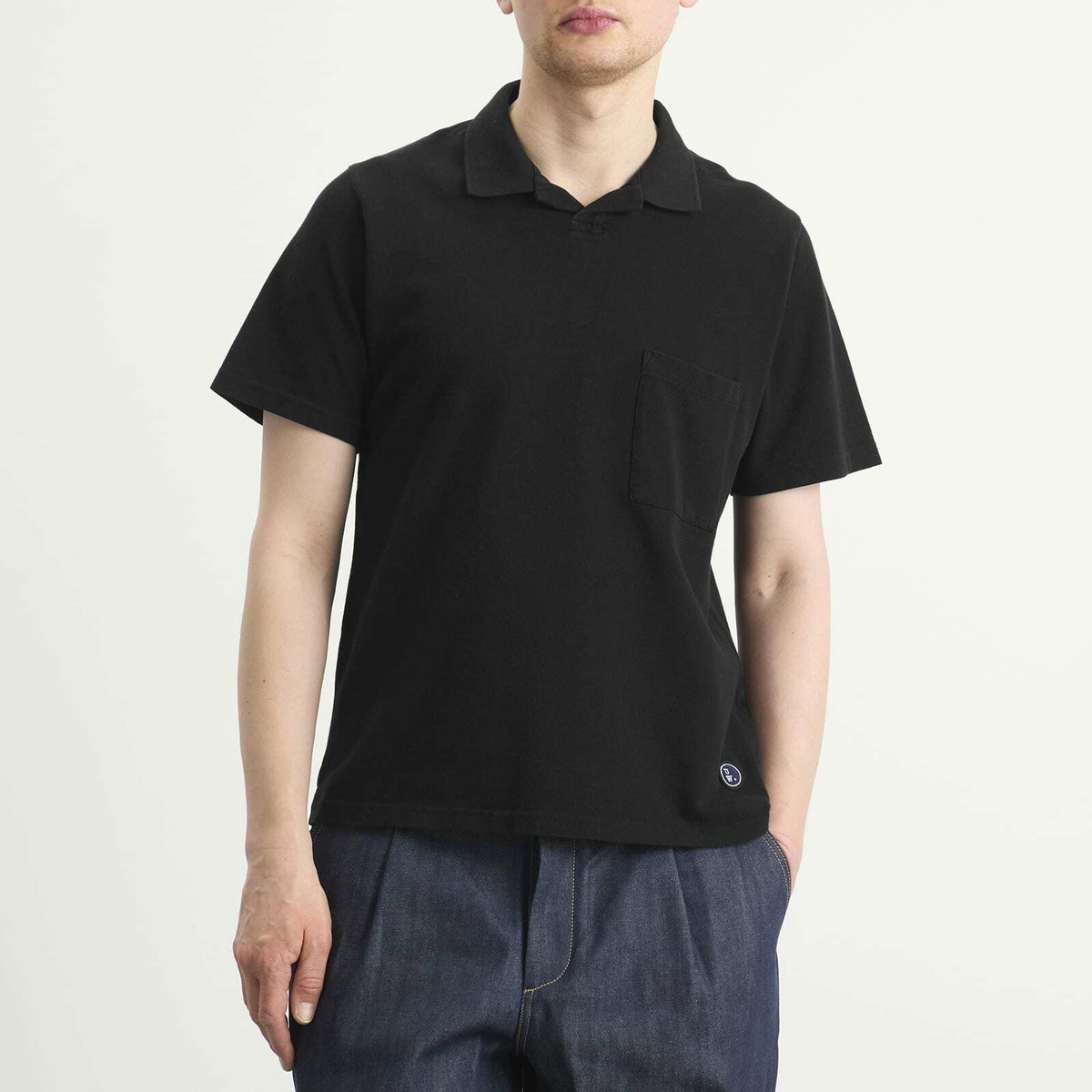 Universal Works Men's Piquet Vacation Polo in Black