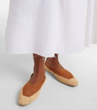 Gabriela Hearst Strength crochet raffia-trimmed suede flats