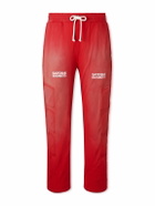 Satoshi Nakamoto - Straight-Leg Padded Printed Mesh Sweatpants - Red