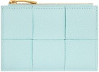 Bottega Veneta Blue Zip Card Holder