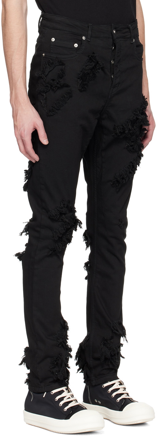 Rick Owens Drkshdw Black Detroit Cut Jeans Rick Owens Drkshdw