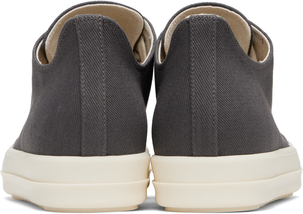【滑らかな素材】RICKOWENS Hollywood Low Sneaks メンズ Rick Owens DRKSHDW Gray Hollywood Low Sneaks Sneakers Rick