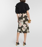 Dries Van Noten Floral jersey midi skirt