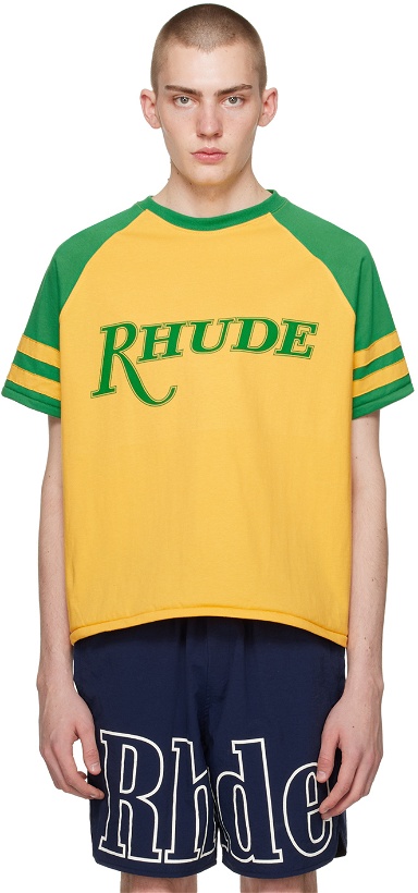 Photo: Rhude Yellow & Green San Paulo T-Shirt