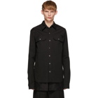 Rick Owens Black Twill Overshirt