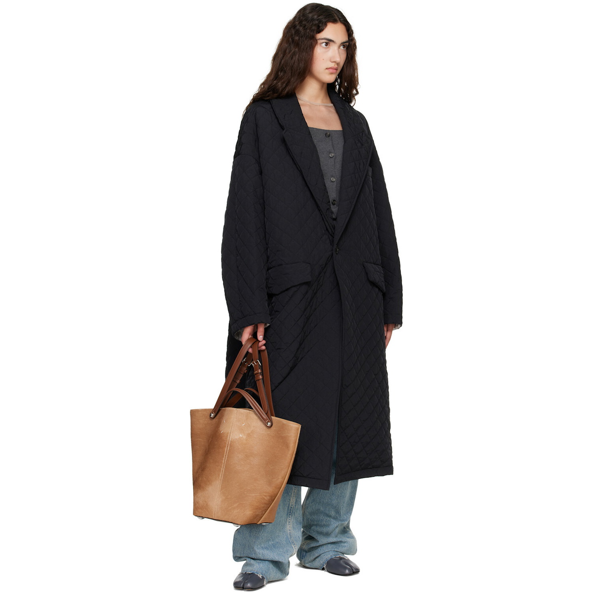 Maison Margiela Black Quilted Coat