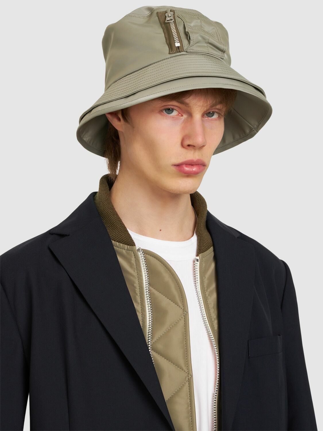 sacai Nylon Twill Double Brim Hat 　Size3 SACAI - Double Brim Nylon Twill Bucket Hat Sacai