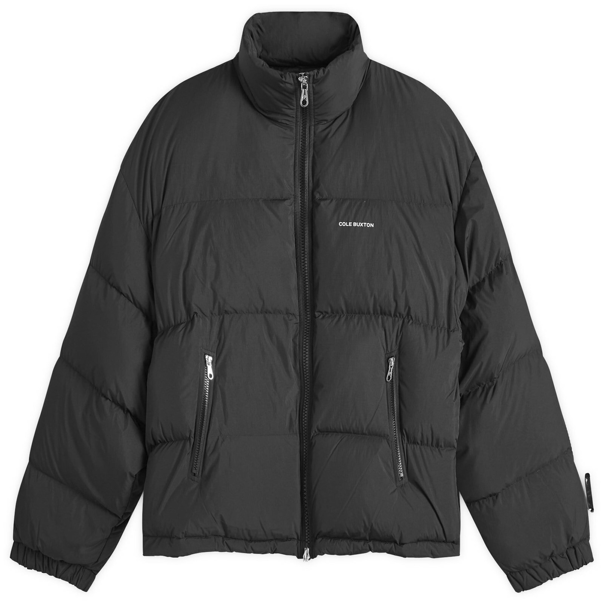 Cole Buxton Men's Quilted Crew Popover Jacket in Black Cole Buxton