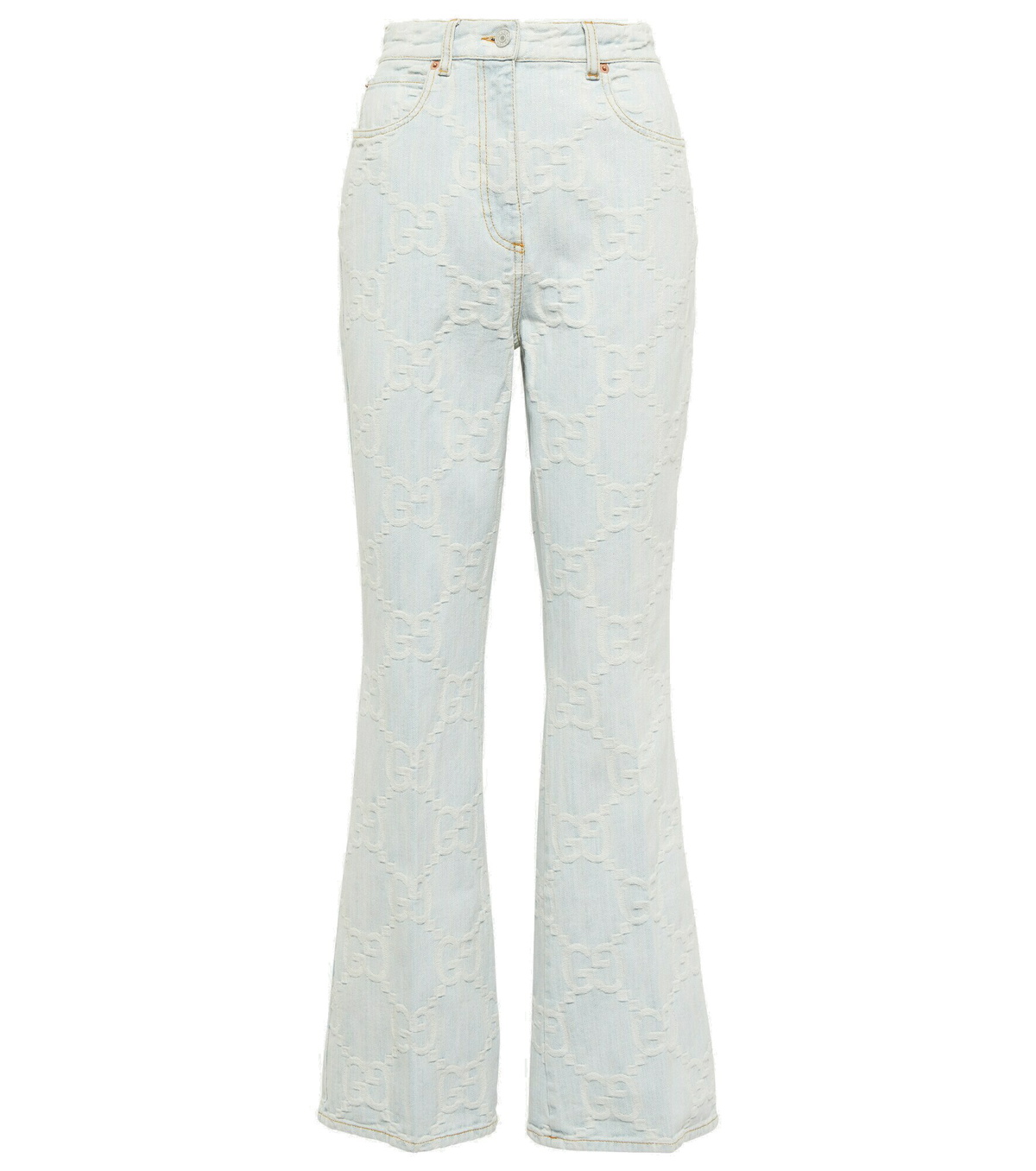 デニム・ジーパン OFF-WHITE COTTON DENIM FLARE JEANS Gucci - Jumbo GG flared denim jeans Gucci