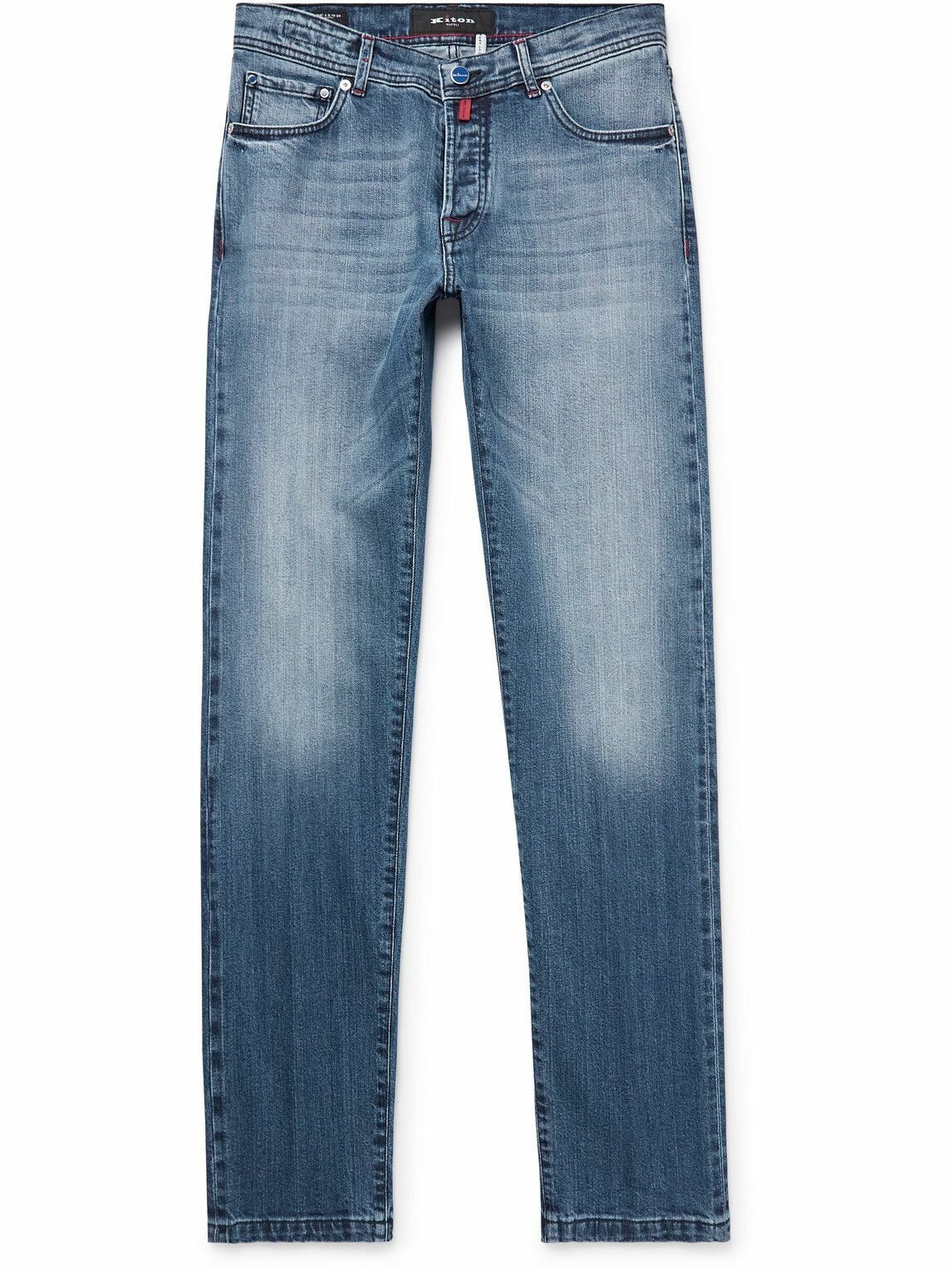 Kiton - Slim-Fit Straight-Leg Selvedge Jeans - Blue Kiton