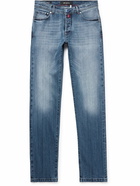 Kiton - Slim-Fit Straight-Leg Selvedge Jeans - Blue