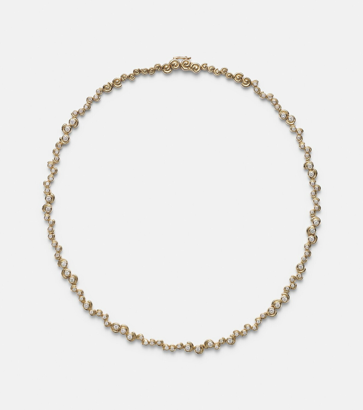 Yvonne Léon Collier Riviere Escargots 9kt gold necklace with diamonds
