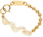 IN GOLD WE TRUST PARIS Gold Ball Chain & Seashell Bracelet