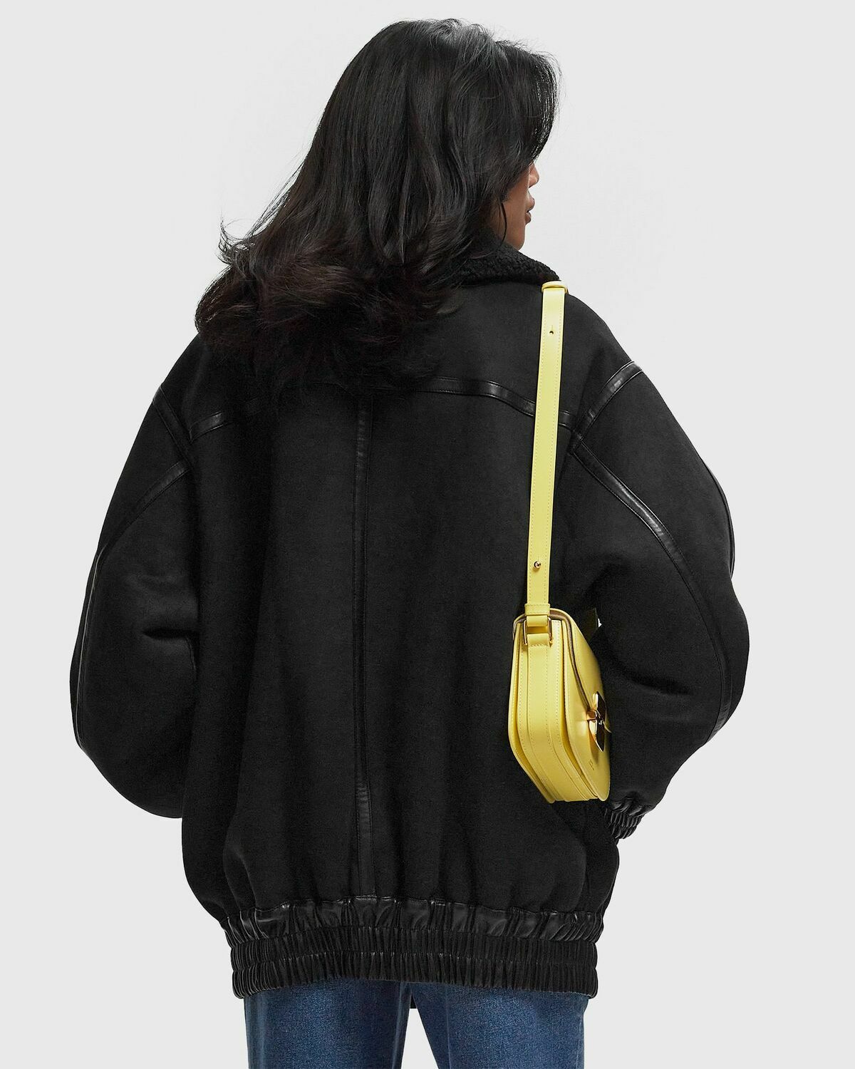 Rotate Birger Christensen Oversized Bomber Jacket Black Bomber Jackets