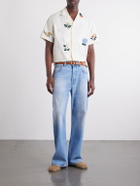 Portuguese Flannel - Embroidered Organic Cotton Shirt - Neutrals