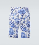 Etro Printed linen Bermuda shorts