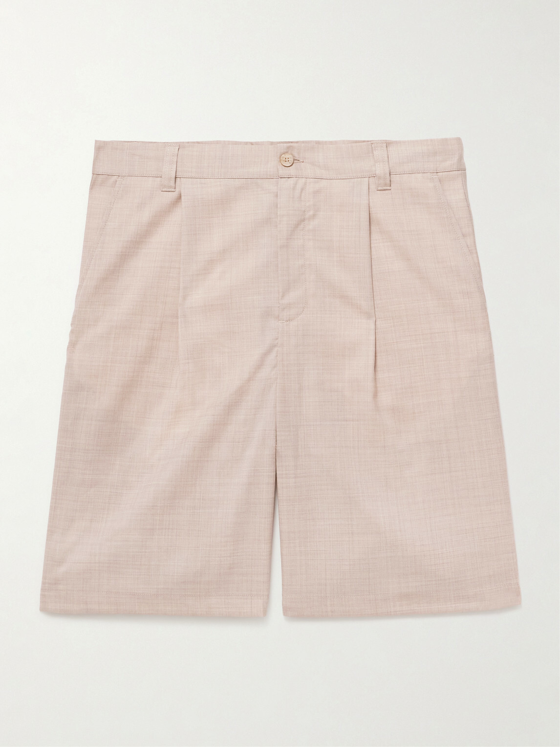 Frescobol Carioca - Serano Pleated Wool Shorts - Neutrals