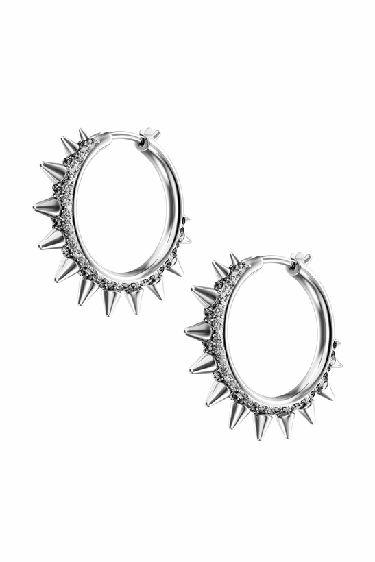 Photo: Diesel Stainless Steel Hoop Earrings - Earrings - Unisex - Silver