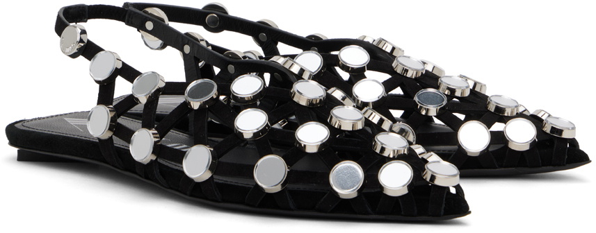 The Attico Black Grid Ballerina Flats The Attico