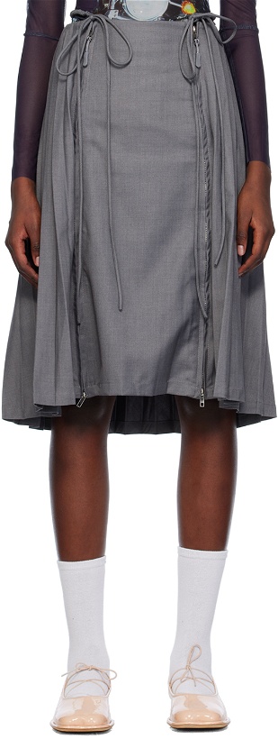 Photo: Nodress Grey Pleated Midi Skirt