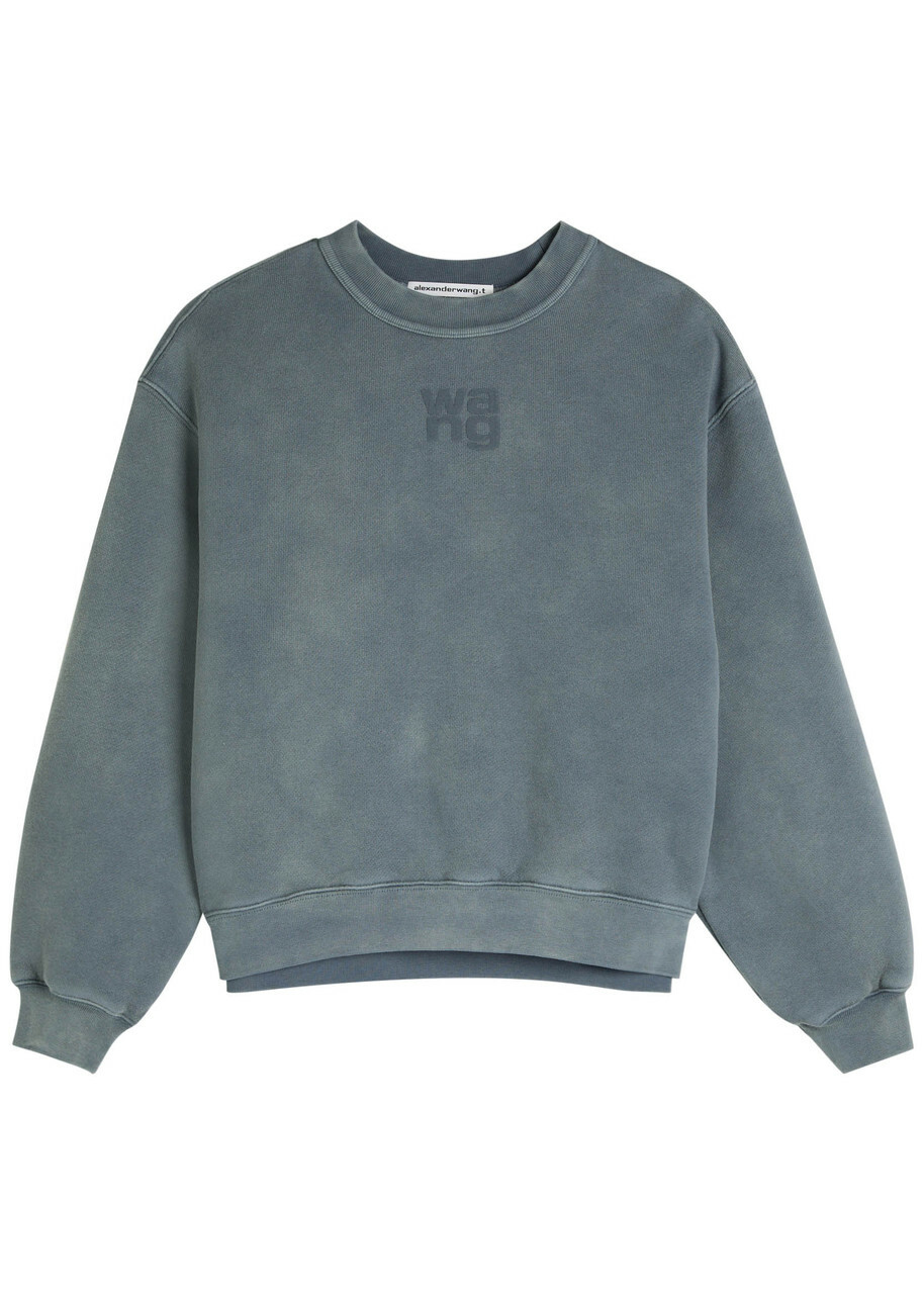 Alexanderwang.t Logo Cotton-blend Sweatshirt Blue