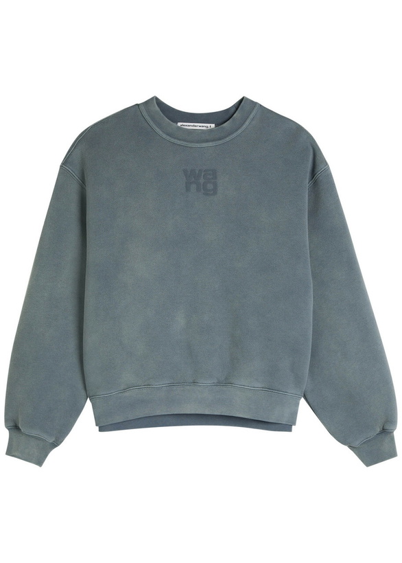 Photo: Alexanderwang.t Logo Cotton-blend Sweatshirt Blue