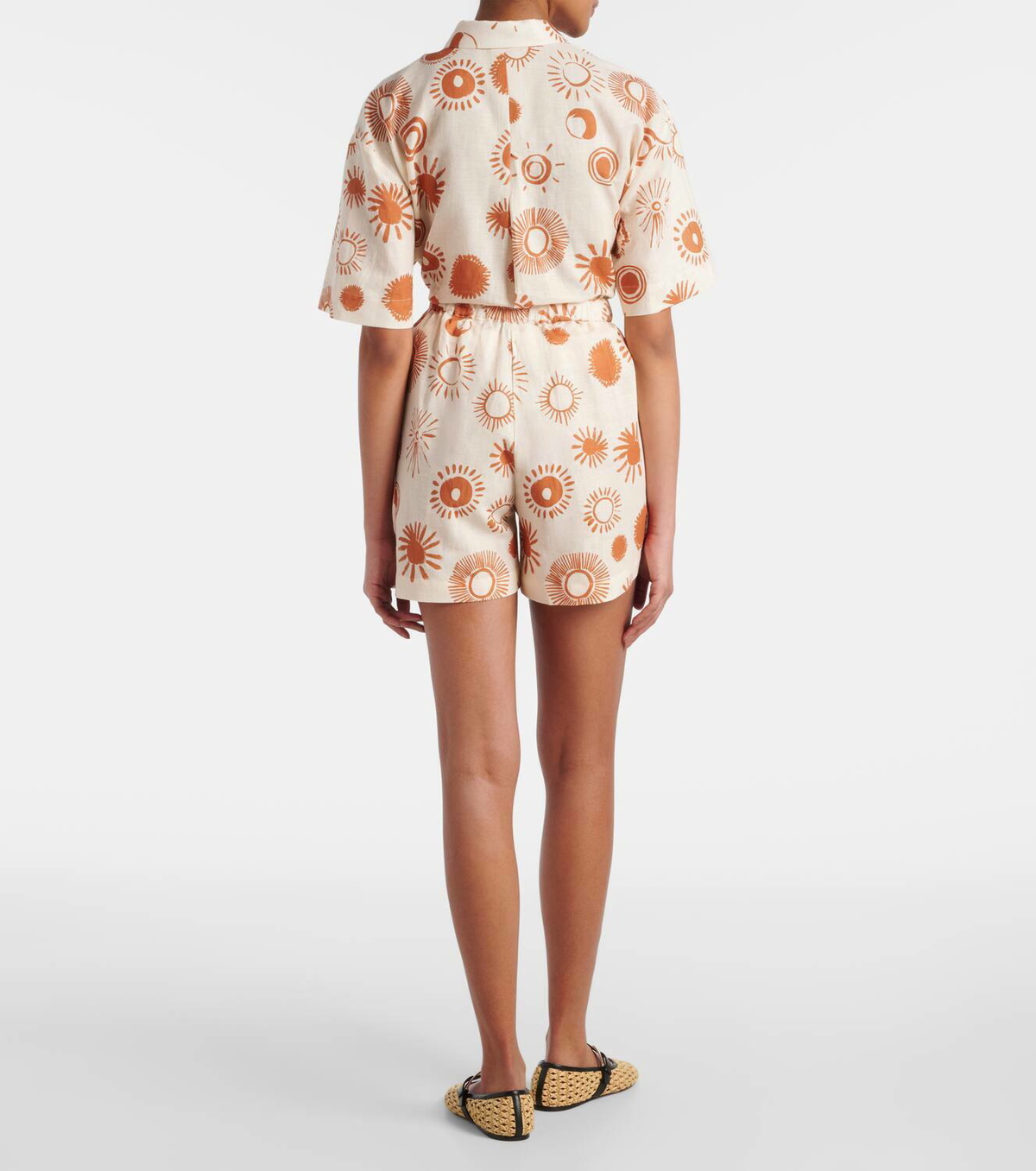 Asceno Dallas printed linen and cotton shorts