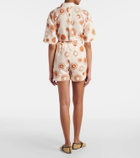 Asceno Dallas printed linen and cotton shorts