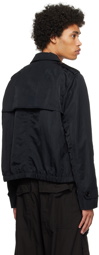 Dries Van Noten Black Spread Collar Jacket