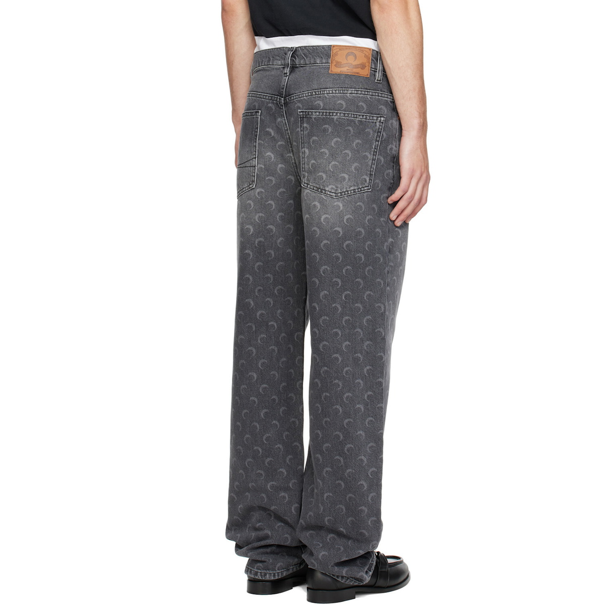 Marine Serre Gray Moon Laser Wash Baggy Jeans