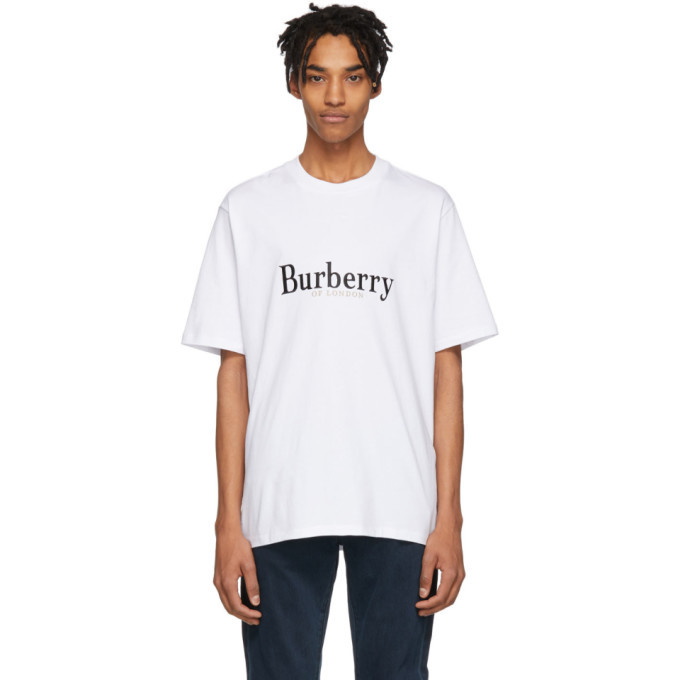 Photo: Burberry White Vintage Logo Lopori T-Shirt