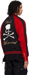 MASTERMIND WORLD Black & Red Embroidered Bomber Jacket