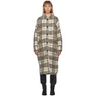 Isabel Marant Etoile Brown and Off-White Gabrion Coat