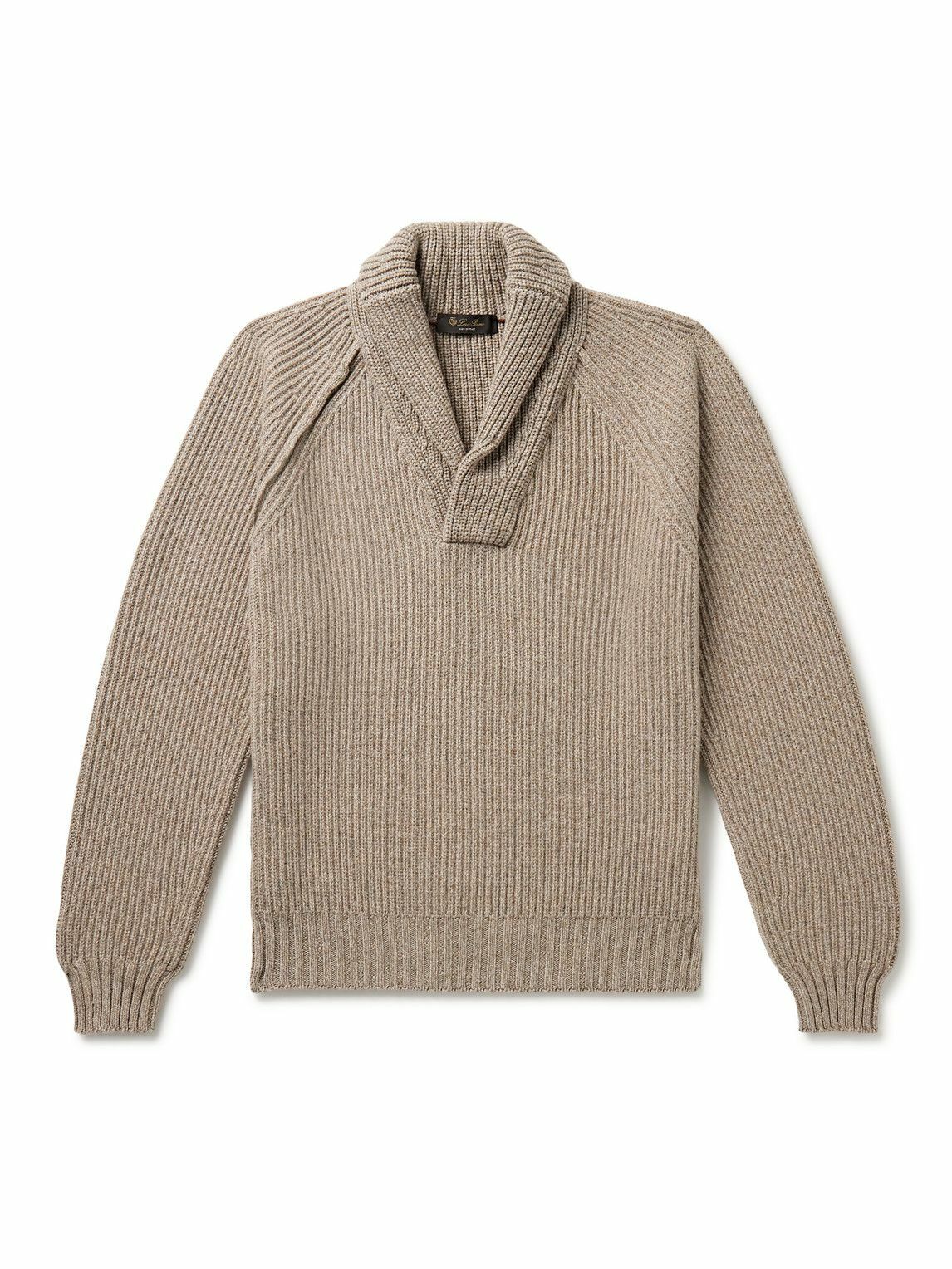 Fanore Textured Shawl Collar Sweater