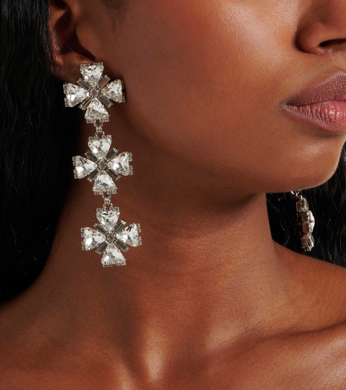 Alessandra Rich Crystal-embellished clip-on earrings