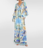 Camilla Embellished floral silk crêpe blouse