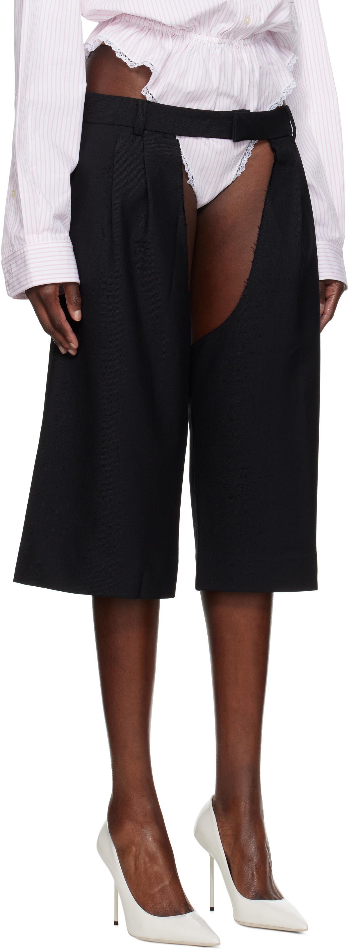 VAQUERA Black Chap Shorts