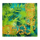 Versace Green Silk and Baroque Print Scarf