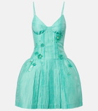 Shushu/Tong Embellished linen-blend minidress