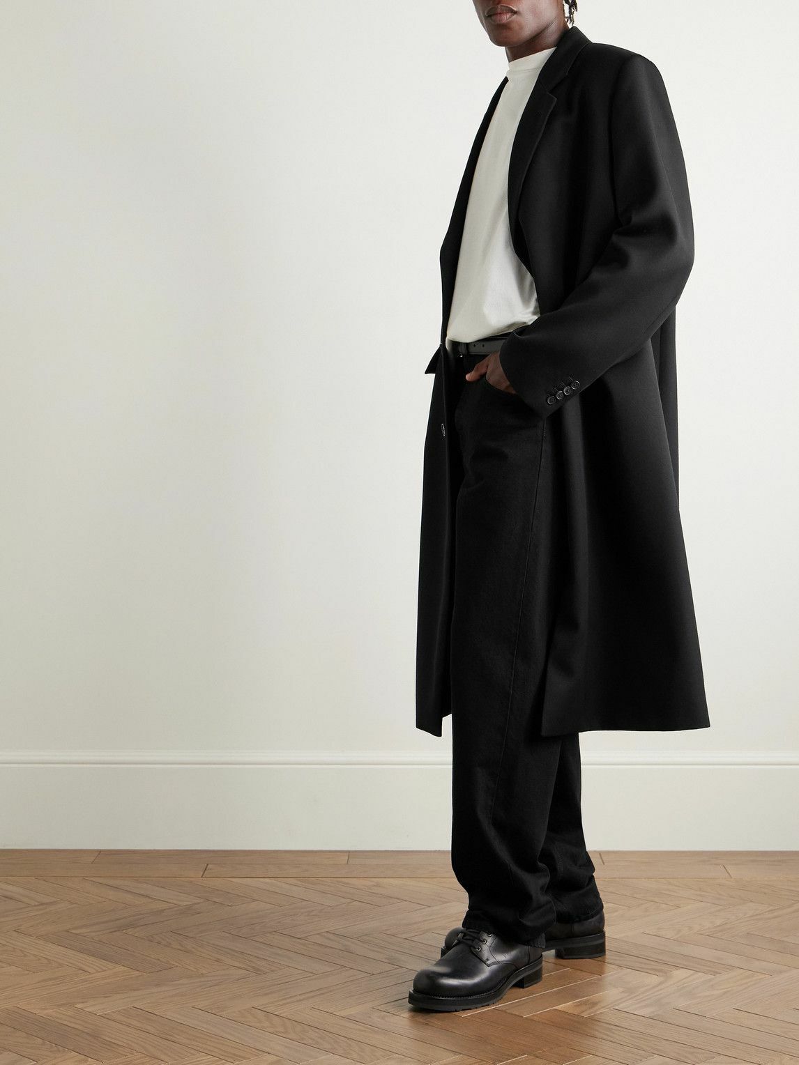 The Row - Compa Virgin Wool-Gabardine Coat - Black