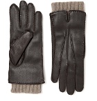 Loro Piana - Baby Cashmere-Lined Leather Gloves - Men - Brown
