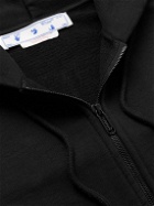 Off-White - Logo-Print Cotton-Jersey Zip-Up Hoodie - Black