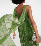 Erdem Floral caped silk maxi dress