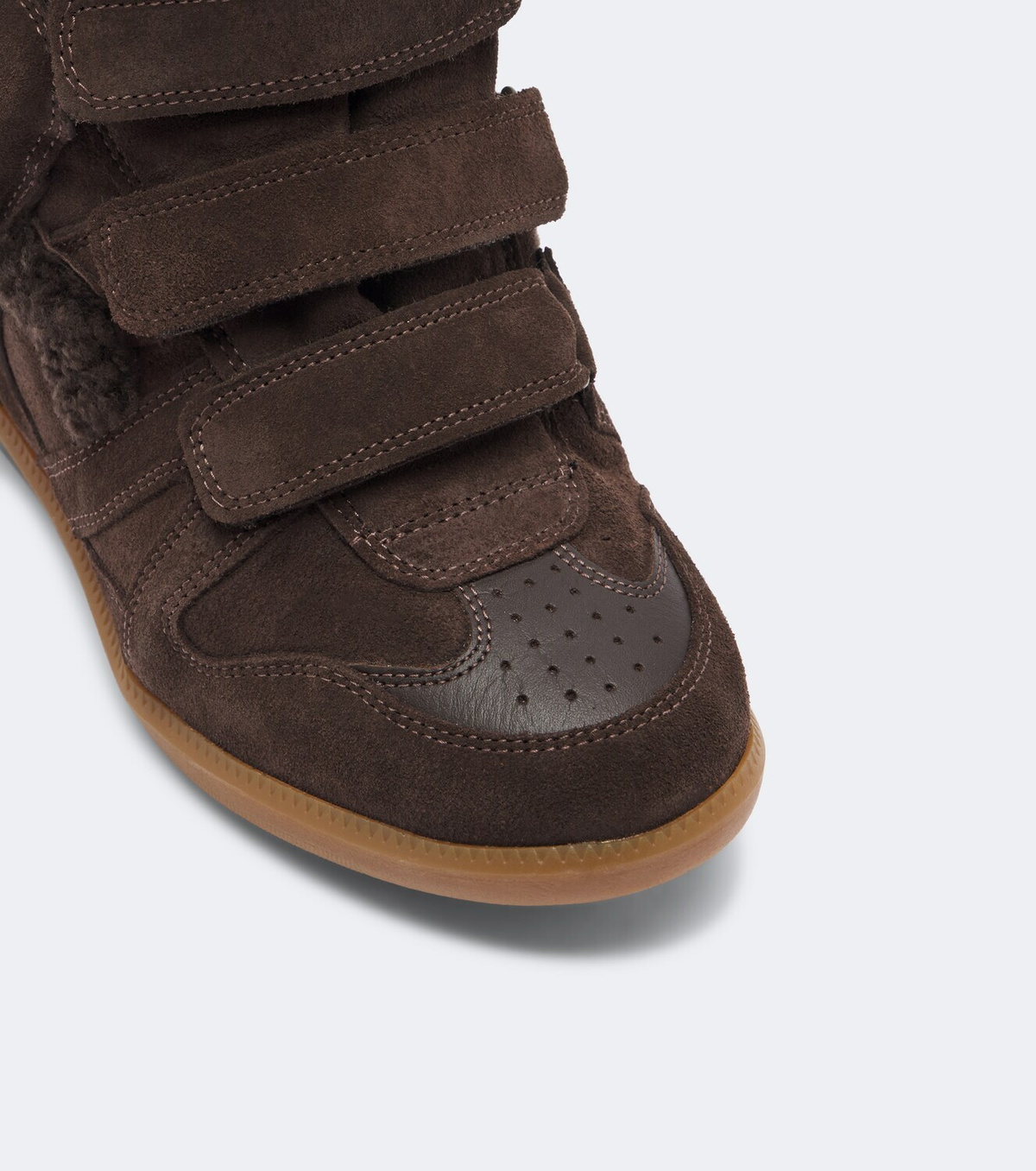 Isabel Marant Bekett shearling-lined suede wedge sneakers