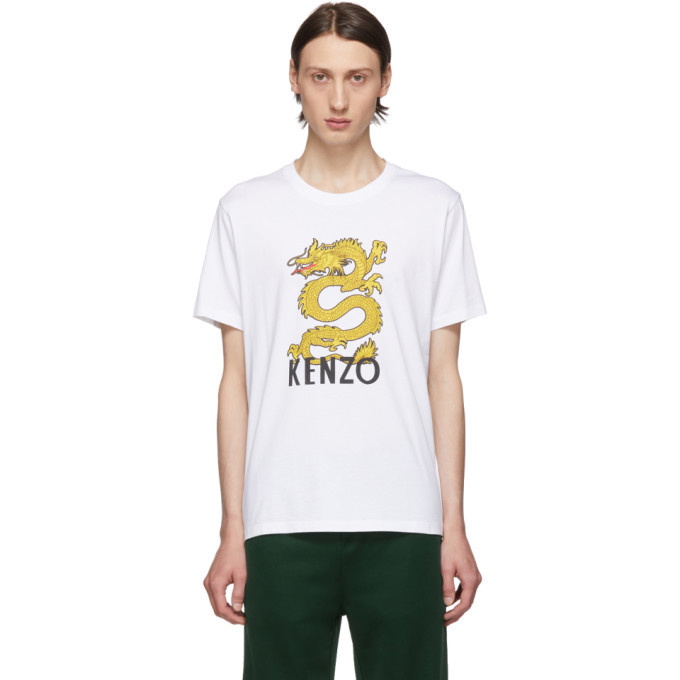 Photo: Kenzo White Limited Edition Dragon Logo T-Shirt