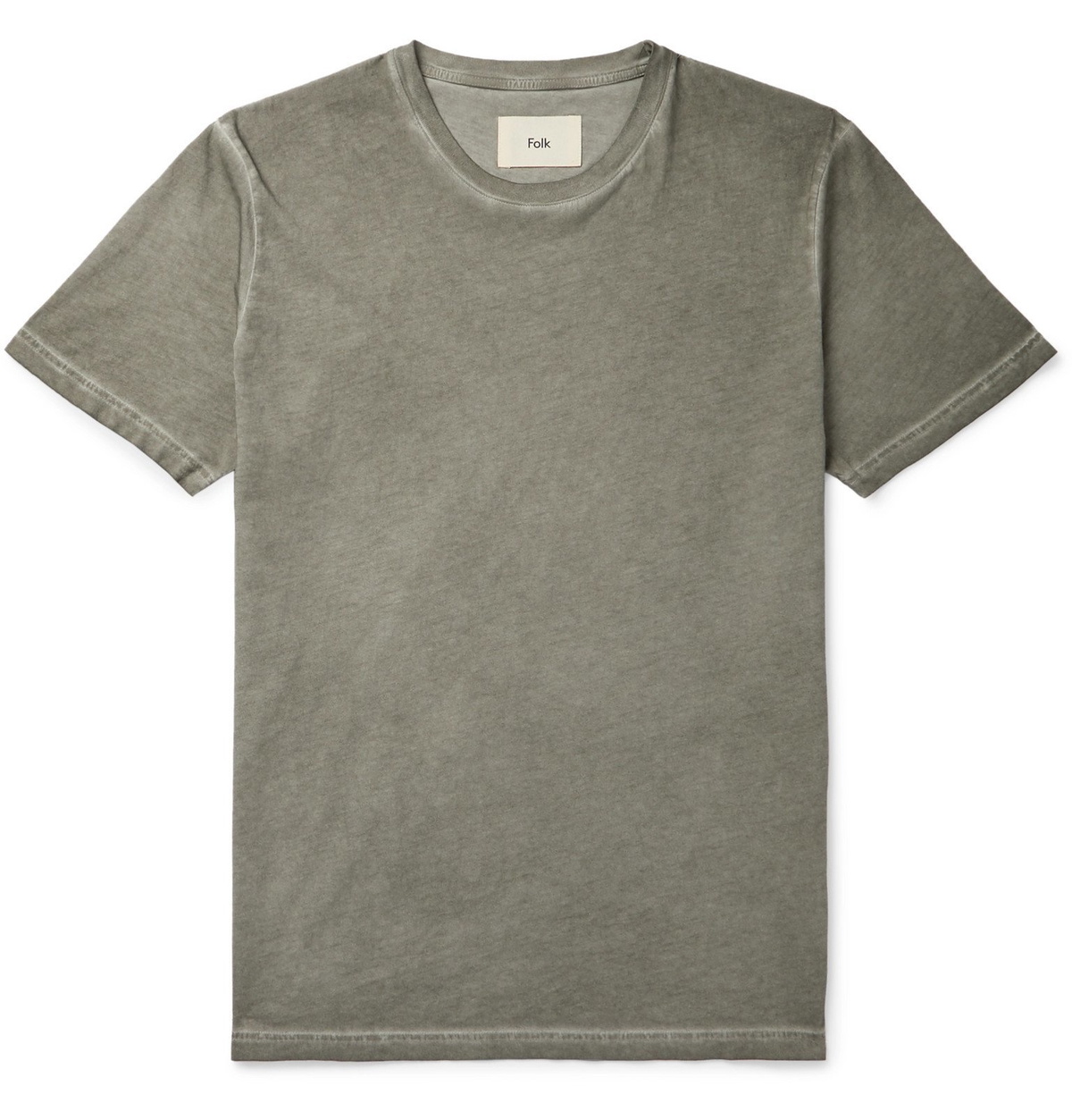 Folk - Assembly Garment-Dyed Organic Cotton-Jersey T-Shirt - Green Folk